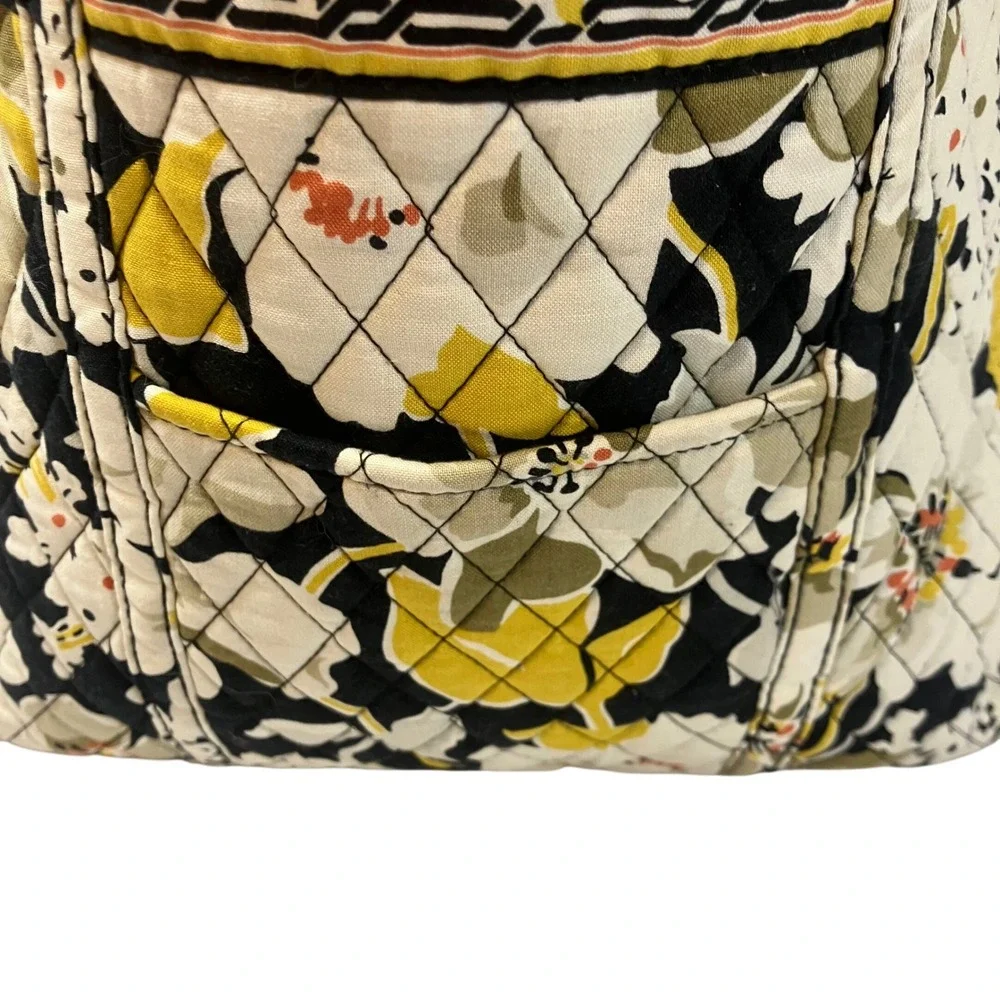 Vera Bradley Dogwood Quilted Floral Tote Bag‎ Yellow Black White Retired Bag